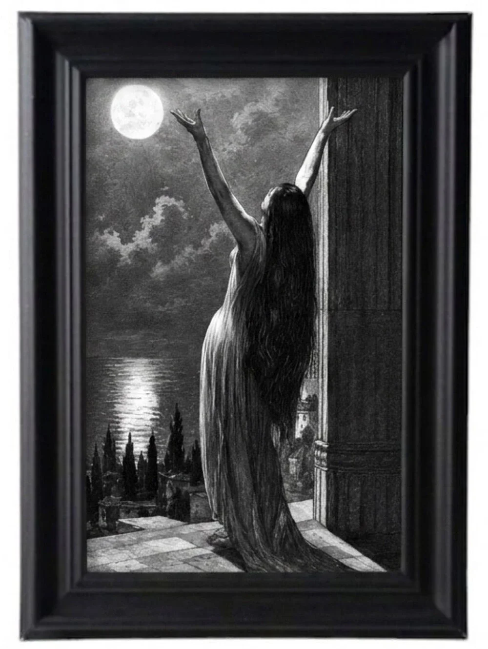 Vintage Beautiful Woman goddess frame photo Wicca wiccan Alméry Lobel-Riche, Art